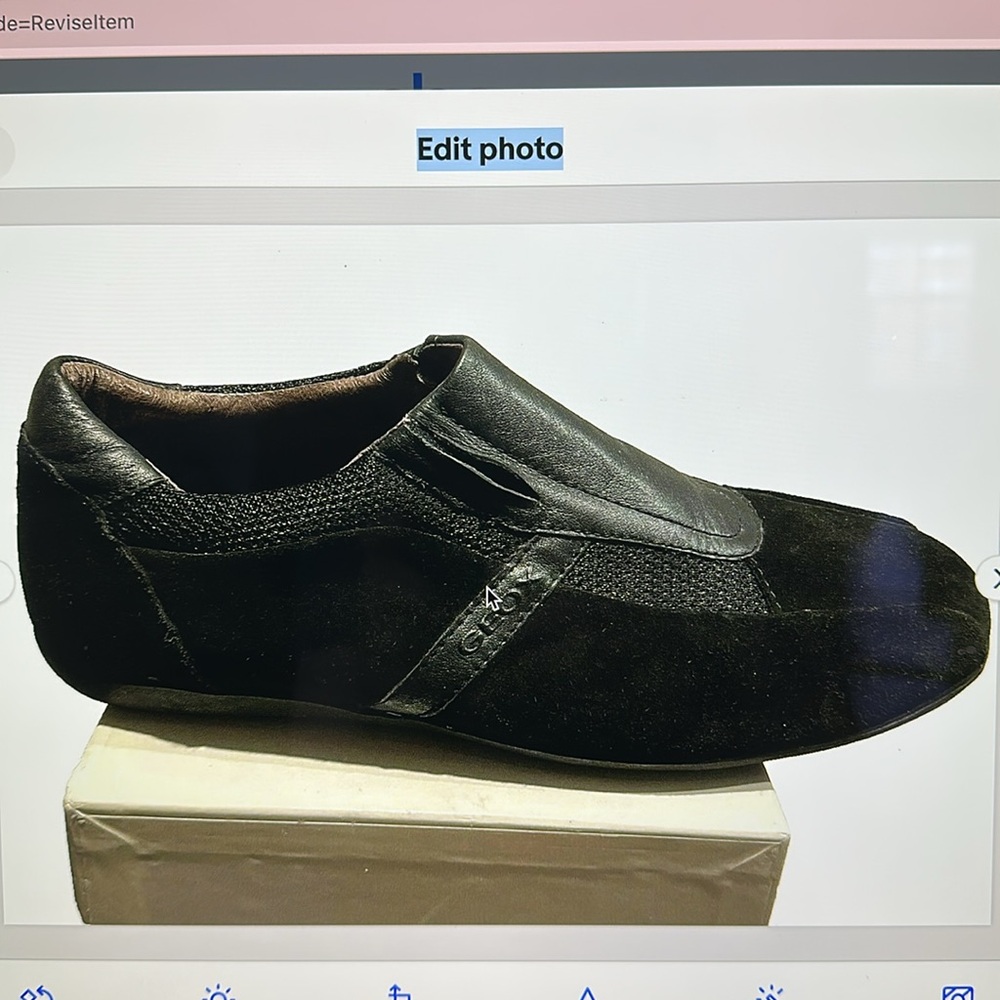 EUC GEOX RESPIRA SUEDE Black Leather EUR 41 10.5/11 Slip-on Sneaker Shoe Walking